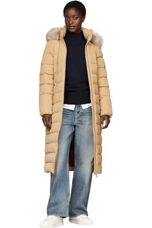 Tommy Hilfiger HERITAGE DOWN TYRA MAXI Damski płaszcz puchowy, khaki, XXS, , XXS