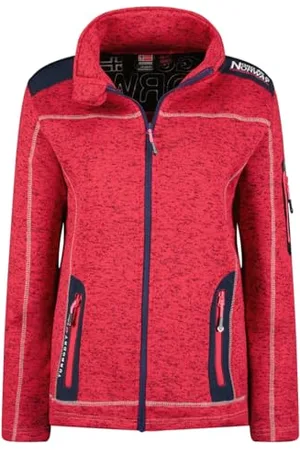 Geographical Norway Tebelle Lady polar ciepły damski zamek błyskawiczny kurtka jesienno-zimowa ciepła damska - długi rękaw sweter futrzany miękki komfort na zewnątrz (różowy błysk S), , S