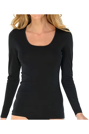 Schiesser Damen Spenzer langarm Unterhemd - Luxury Baumwolle