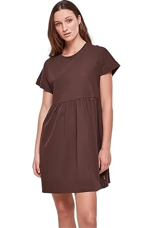 Urban classics Damska sukienka z bawełny organicznej, sukienka T-shirt, damska sukienka z nadrukiem organicznym, Empire Valance Tee Dress, dostępna w wielu kolorach, rozmiary XS - 5XL, , L