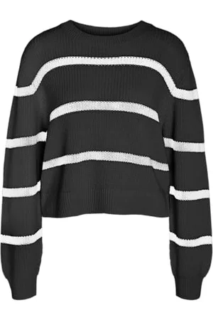 Noisy May NMMAYSA L/S STRIPE O-NECK NIT NOOS, , M