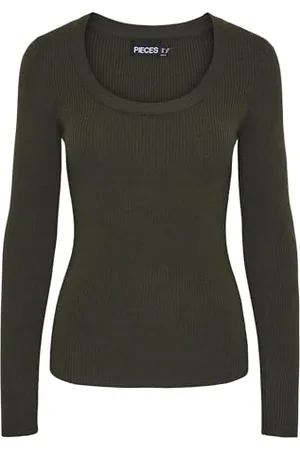 Pieces® Damski sweter z dzianiny Pcmira Ls U-Neck Knit Noos Bc, , L