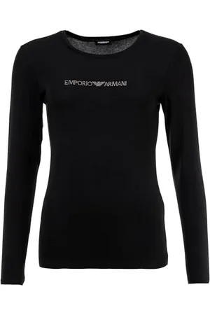 Emporio Armani Essential Studs Logo Długi rękaw Koszulka damska, , S
