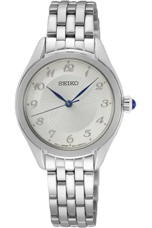 Seiko Zegarek damski kwarcowy stal szlachetna ze skórzanym paskiem, , Kwarc