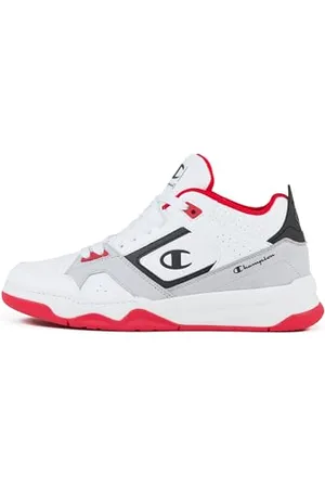 Champion Overtime Mid, Trampki Męskie, Biały/Czerwony/Czarny (WW012), 44 EU, , 44 EU