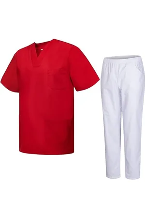 MISEMIYA Mundur sanitarny Unisex medyczne mundury sanitarne z ekranem Biały 817-8312-BIAŁY, , XXL