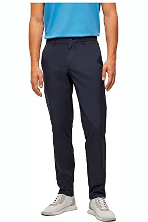 HUGO BOSS Męskie spodnie T Drax Slim Fit w kolorze wodoodpornym diagonalu, NIEBIESKI, 56