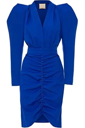 Swing Laura elegancka sukienka damska, na imprezę, koktajlowa, wieczorowa, biznesowa, odświętna, ołówkowa, bodycon, dekolt w serek, długość do kolan, długi rękaw, , M
