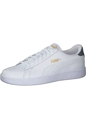 PUMA SMASH V2 L Trampki Uniseks, WHITE- WHITE-PEACOAT- TEAM GOLD, 46 EU