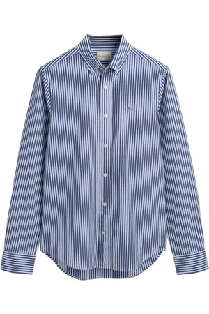 GANT Męska koszula Slim POPLIN w paski, klasyczna koszula, niebieska , standardowa, , M
