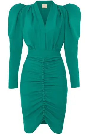 Swing Laura elegancka sukienka damska, na imprezę, koktajlowa, wieczorowa, biznesowa, odświętna, ołówkowa, bodycon, dekolt w serek, długość do kolan, długi rękaw, , S