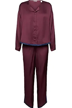 ESPRIT Bodywear Damska satynowa Colour Block CVE piżama zestaw piżamowy, bordowa RED, 44