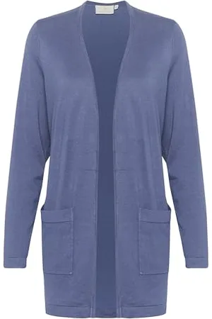 Kaffe Damski kardigan lekki dzianinowy otwarty przód długi rękaw kieszenie casual fit, , XL