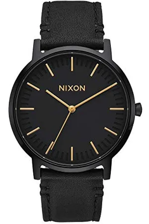 Nixon Zegarek na rękę Porter Skóra All Black/Gold, All Black/Gold, 40 cm, Skóra