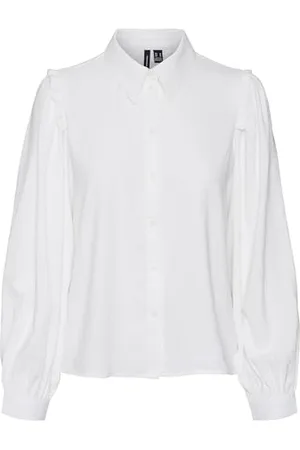VERO MODA Vmani Ls Frill Shirt WVN Ga Noos bluzka z długim rękawem, , XL