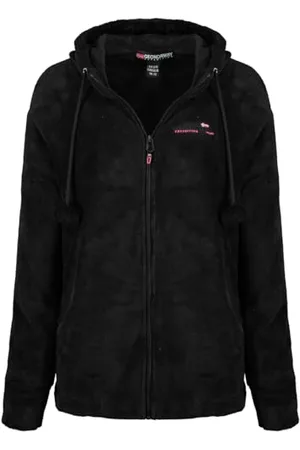 Geographical Norway Tilda Damski ciepły polar ciepły damski zamek błyskawiczny kurtka jesienno-zimowa ciepła damska - długi rękaw sweter futrzany miękki komfort na zewnątrz ( 2XL), , XXL