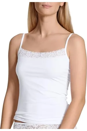 Calida Damska koszulka Natural Comfort Lace, biała, standardowa