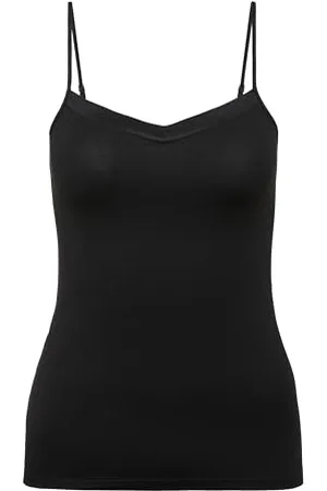 Calida Damski top Cate z dekoltem w kształcie litery V, spaghetti z bawełny, , 44 PL