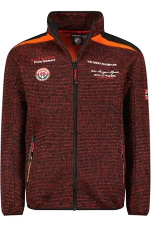 Geographical Norway Thibault Męski gruby polar ciepły zamek błyskawiczny - Kurtka męska ciepła zimowa miękka bluza z podszewką z długim rękawem - idealna na jesień i zimę (czerwony S), , S