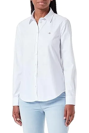 GANT Damska koszulka Slim Stretch Oxford Klasyczna koszula, biała, standardowa, biały, 40