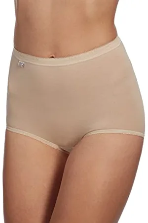 Sloggi Damskie majtki Basic+ Maxi - klasyczne majtki maxi wykonane z super miękkiej bawełny Core. Gwarantowane zachowanie kształtu i czystość kolorów, Cielisty, 46