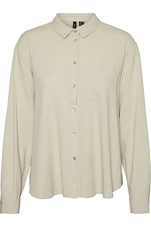 VERO MODA Damska koszulka Vmjesmilo Ls WVN Ga Noos bluzka, , M