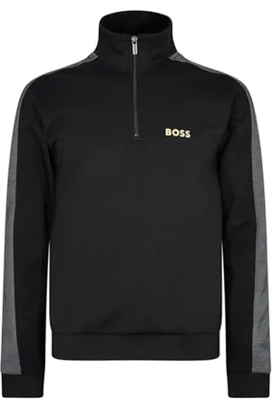 HUGO BOSS Męski dres 1/4 kurtka Loungewear, czarny 1, L, , L