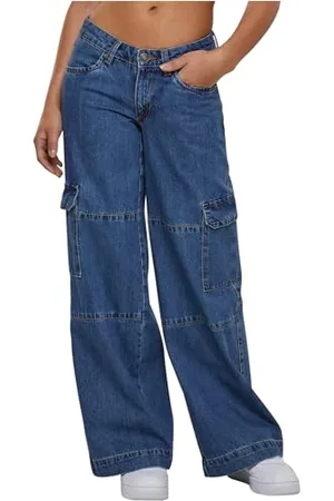 Urban classics Damskie spodnie damskie z niskim stanem, cargo denim 27, , 27