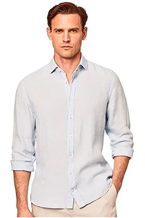 Hackett Męska koszula barwiona lniana K, , 3XL