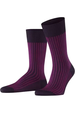 Falke Mężczyźni Skarpety Oxford Stripe M So Bawełna z wzorem 1 Para, , 45-46