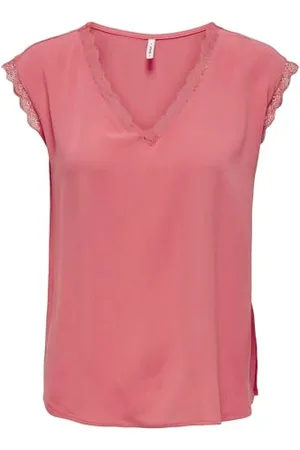 ONLY Onljasmina S/S V-Neck Lace Noos Ptm Top, , M
