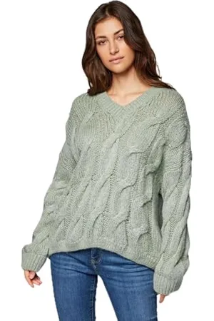 Mavi Sweter z dekoltem w serek, Aqua Gray, , L