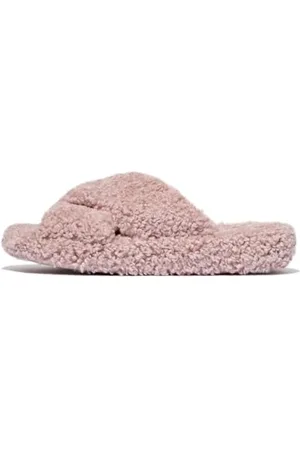 FitFlop Damskie sandały Iqushion D-Luxe wyściełane Teddy Cross Slides, , 37 EU