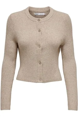 ONLY Damski sweter z dzianiny, Mocha Beza/Szczegóły: W. Melange, L