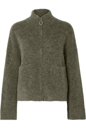 SELECTED Damska kurtka z dzianiny Zip-up, , XS