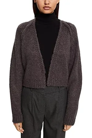 ESPRIT Damska kurtka z dzianiny 102EE1I312, 010/ANTHRACITE, L