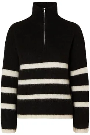 SELECTED Damski sweter z dzianiny Slfmaline Ls Knit Half Zip Noos, , S