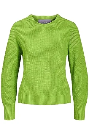 JACK & JONES Damski dekolt JJXX JXMILA LS Twist Crew Noos, zielony (Green Flash), XS