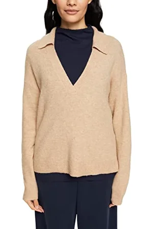 ESPRIT Damski sweter 092EE1I313, 299/CREAM BEIGE 5, XXL