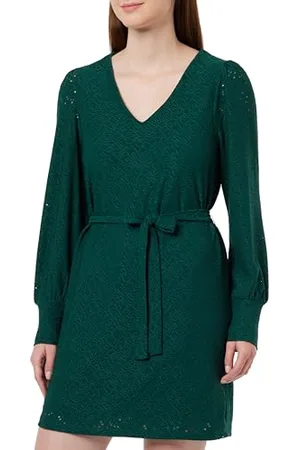 VILA Damska sukienka mini Vipaulina z dekoltem w serek L/S, , M