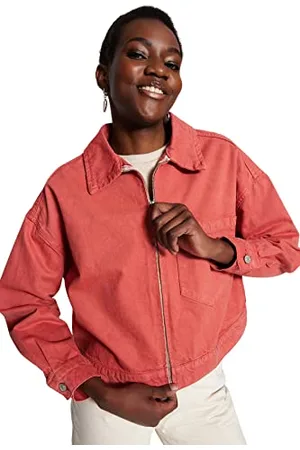 Trendyol Damska kurtka z klapą, jednokolorowa, oversize, Dusty Rose, M