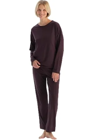 Dagi Damson Boat Neck Lace Detailed Combed Modal Pajama Set, S, , S