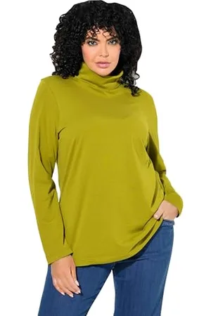 Ulla Popken Damska koszulka, golf, slim, długi rękaw, basic-Shirtrolli, , 46-48