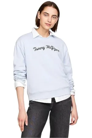 Tommy Hilfiger Damska bluza MDRN REG SCRIPT Pulower, Breezy Blue, XXL, , XXL