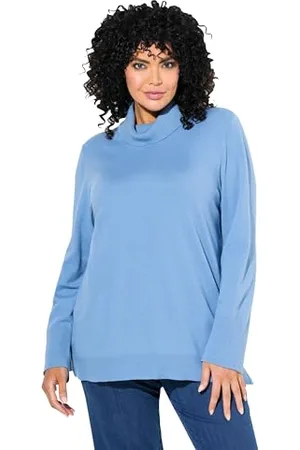 Ulla Popken Damski duży rozmiar, plus size, golf, szerokie prążkowane ściągacze, długi rękaw, , 58-60