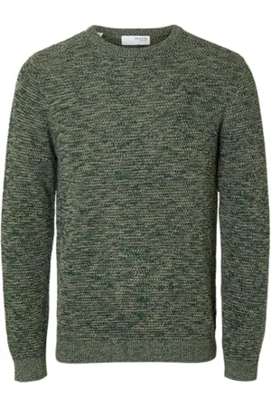 SELECTED Męski sweter z dzianiny, okrągły dekolt, , XXL