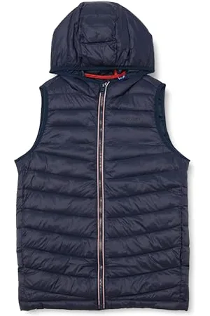 JACK & JONES Chłopięca kamizelka pikowana JCONEW Pocket Hood BW JNR, granatowa marynarka/szczegóły: SOLID, 176, , 176