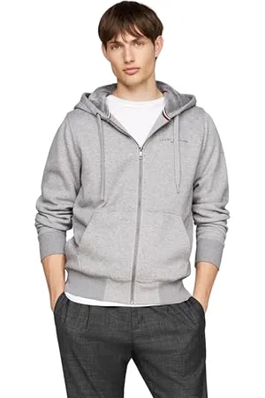 Tommy Hilfiger Męska bluza z kapturem TOMMY LOGO FUR LINED MW0MW37245, zapinana na zamek błyskawiczny, szara, XXXL, , 3XL duże rozmiary