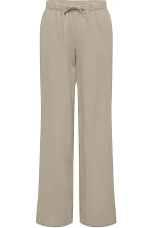 ONLY Onlcaro Mw Linen Bl Pull-up Pant PNT spodnie materiałowe, , (L) W / 32L
