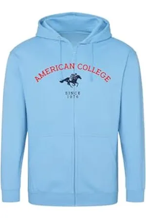 American College Bluza Sweter z nadrukiem Ciepłe ubrania Unisex Dzieci Chłopcy i Dziewczęta Casual Model ACSZW3 Sky Blue 8ANS, , 8 lat